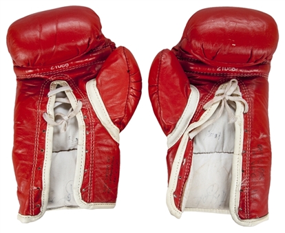 Muhammad Ali Fight Worn Gloves Used Against Larry Holmes Given to Nevada State Athletic Inspector at the Fight(1980)(Hamilton LOA, Letter of Provenance from the Family)